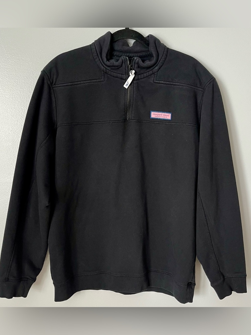 Vineyard Vines Black Quarter Zip Pullover Sweatshirt Shep Shirt Size XL